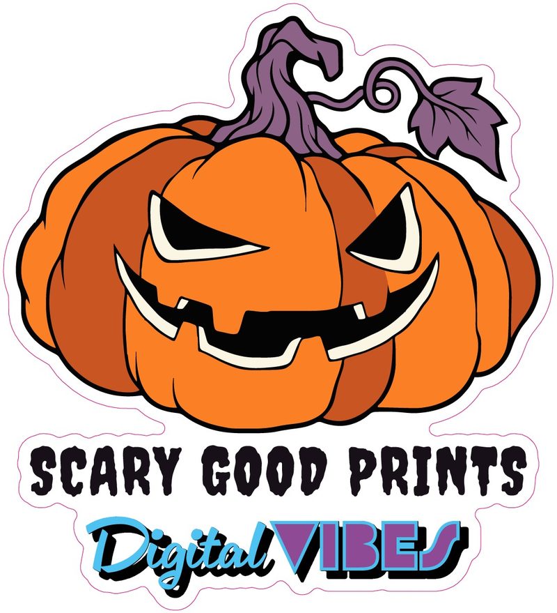 Scary Good Prints pumpkin sticker